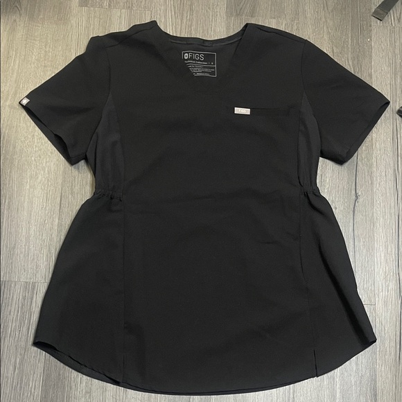Figs Tops - Figs Women's Classic Black Short Sleeve Top Maternity Scrub